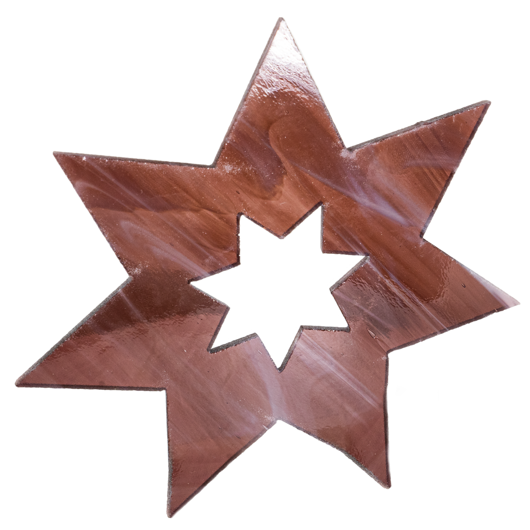 water jet cut glass star