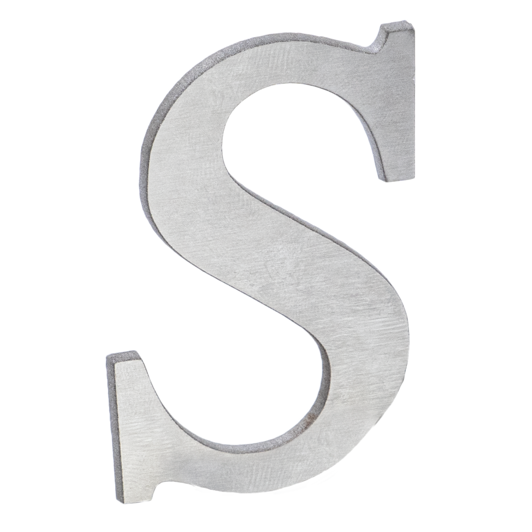 waterjet cut aluminum letter S