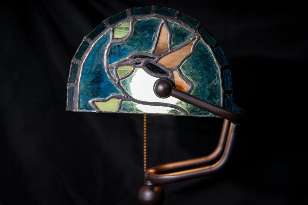 waterjet cut glass art Tiffany style lamp