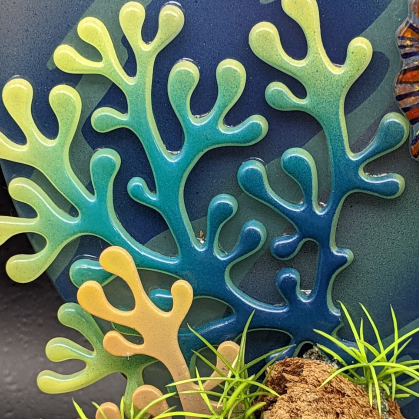 Stained Glass Coral cut with a water jet