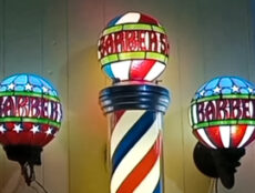 waterjet cut glass barbershop globes