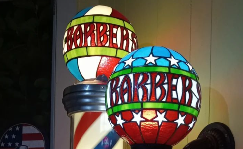 Stained Glass Barber Shop Globe